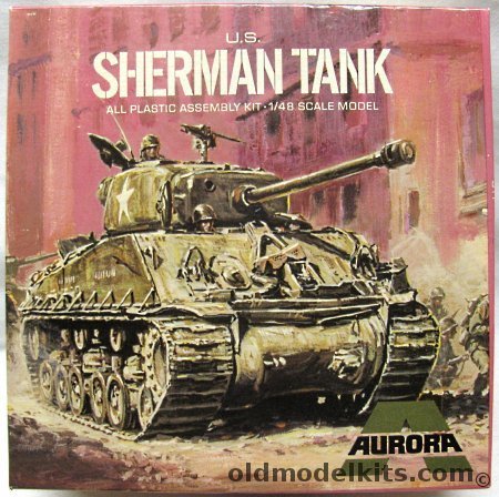 Aurora 1/48 M4 Sherman Tank - US Army or Israeli Army, 329 plastic model kit